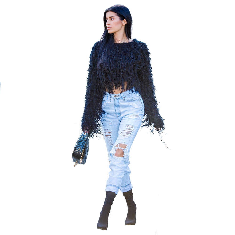 European and American Women s Autumn Winter Coat Wish Hot Selling Handmade Tassel Knitted Pullover Sweater luanyun