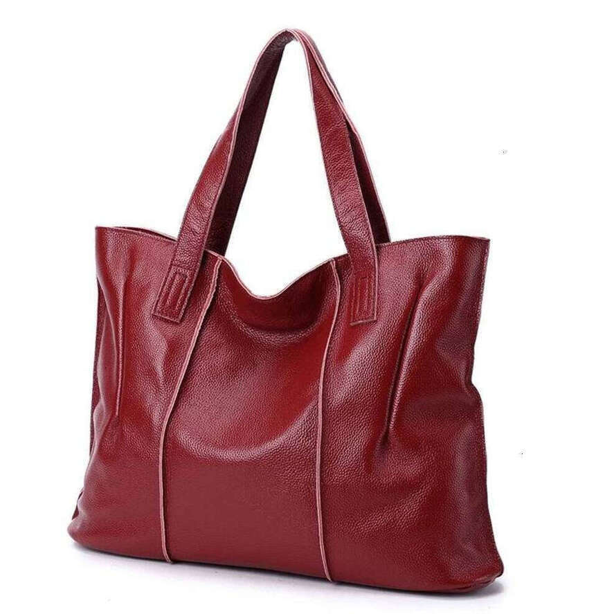 OLOEY Women's Large Capacity Cowhide Handbag Female Retro Fashion Luxury Bags Ladies Real Natural Cow Leather Shoulder Bag For Lady Advanced Sens