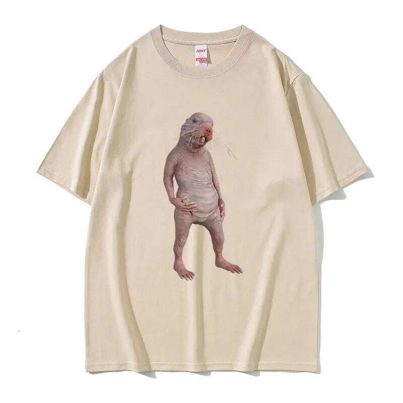 I Really Like Moles, Okay? Funny Naked Mole Rat Meme T-shirt Men Women Humor Evil T Shirts Male Casual Oversized T-shirts C260207