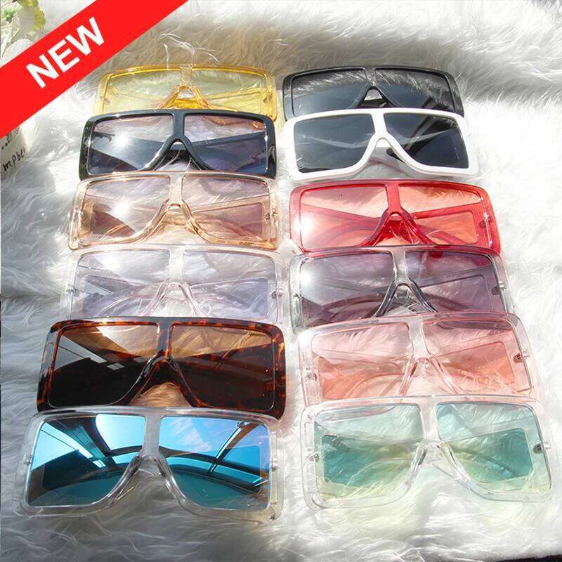 Fashion Pink Square Sunglasses Women Oversized Big Frame Sun Glasses Female Luxury Brand Designer Vintage Gradient Oculos Y260207