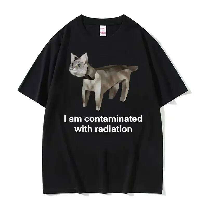 I Eat Cement Cursed Cat Funny Meme Shirt Women's Fashion Humor Short Sleeve T Shirts Male High Quality Cotton T-shirt Tops C260207