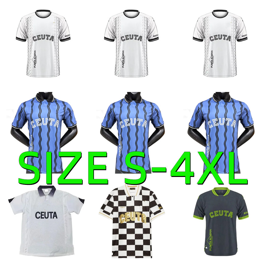 camiseta AD Ceuta 25 26 Soccer Jerseys 2025 2026 AQUINO DMR RODRIGO L.K. KONE ANDY ZALAZAR CRISTIAN AISAR A. RUBEN DIEZ BELLOTTI Retro 1998 Football Shirts Uniforms