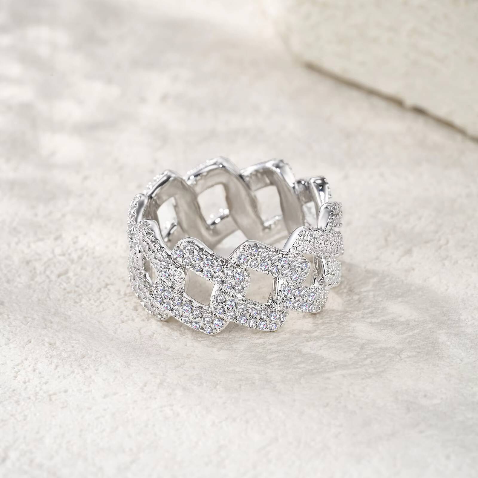 Hip Hop Iced Out Full Paved D Color VVS Moissanite Round Brilliant Cut CNAS Certified Ring S925 Silver Plated 18K Gold Men Women