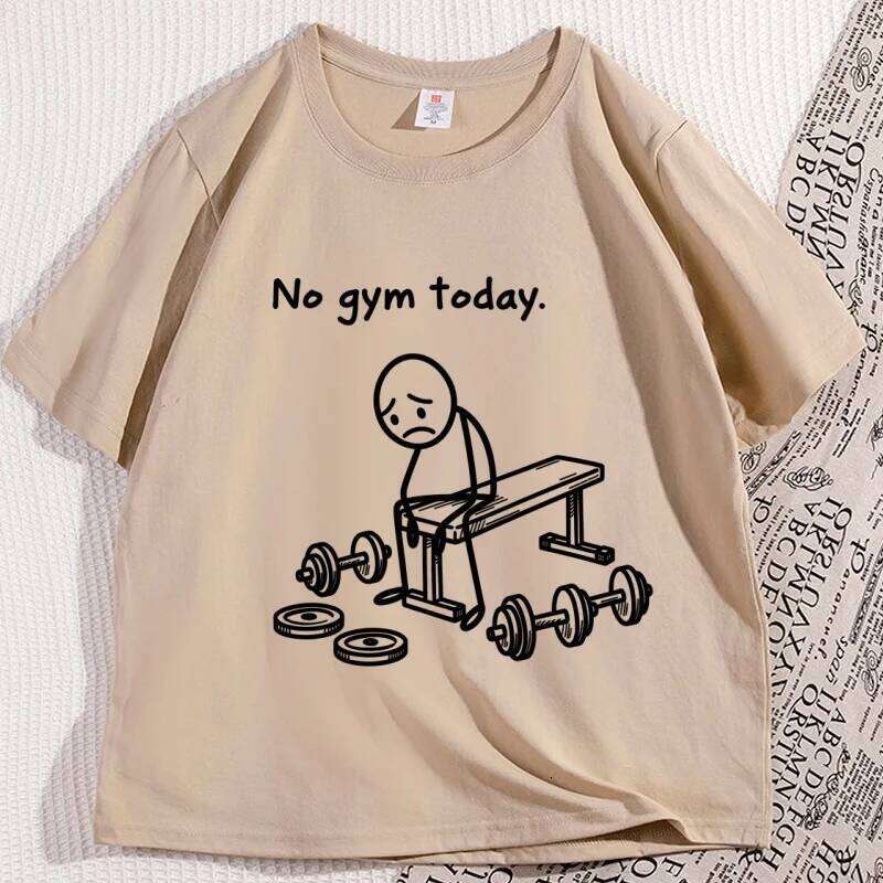 No Today Funny Fitness Tshirt Gym Lover T Shirt Lazy Workout Humor T-Shirt Men Women Cotton Tees C260207