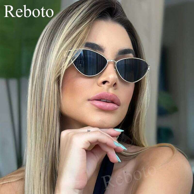Brand Small Cat Eye Sunglasses Women Luxury 2042 Unique Metal Frame Brown Sun Glasses Trendy UV400 Eyewear Shades Vintage Y260207