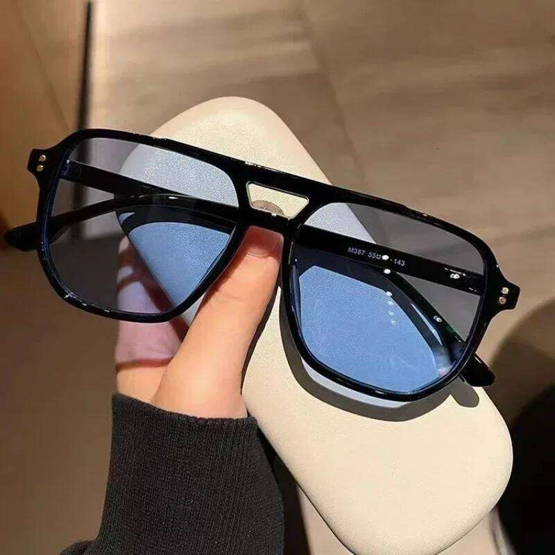 Vintage Women Brand Designer Men Square Shades Male Female Outdoor UV400 Sunglasses Double Beam Eyewear Y260207
