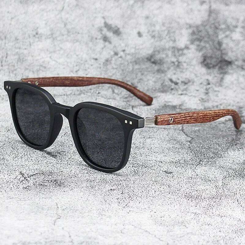 Sunglasses for Men Women's Trendy Retro Wood Grain Polarized UV Protection Eyewear Cycling Outdoor Street Photography Shades Y260207