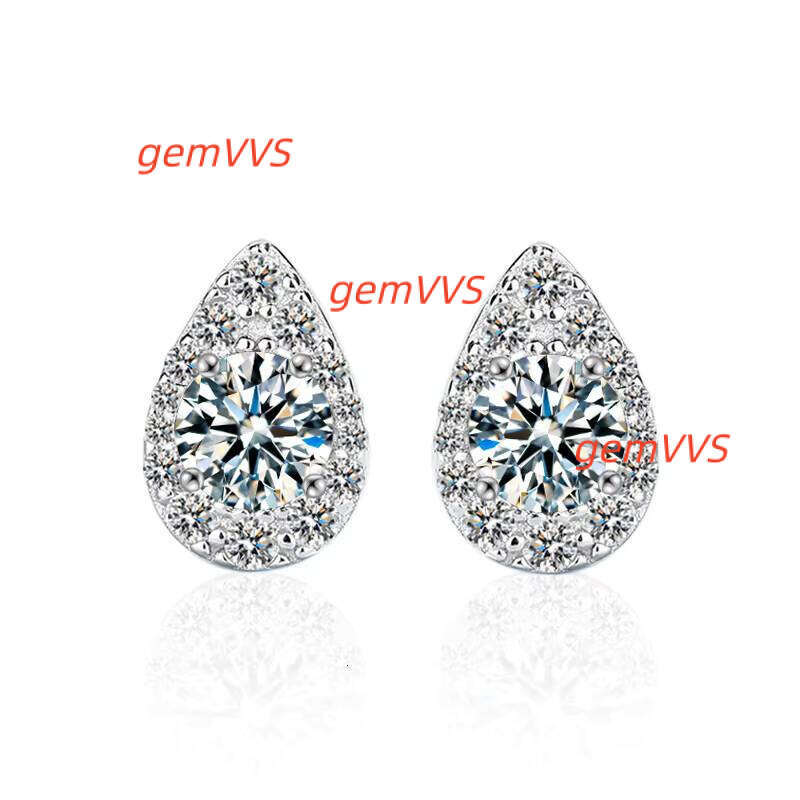 Xez040 Timeless Water Drop Shape Moissanite Stud Earrings 0.5Ct Hypoallergenic Sterling Silver Jewelry Gift For Women Girls