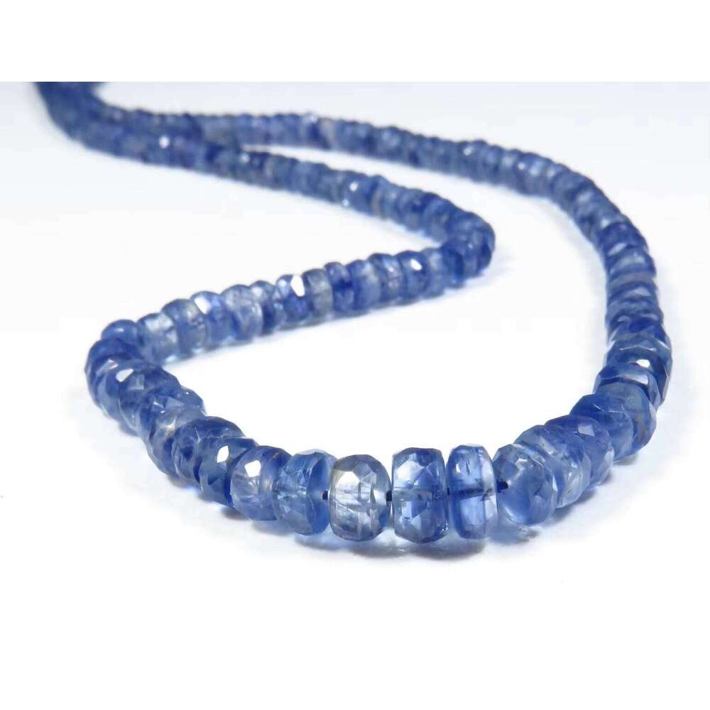 Kyanite Gemstone Faceted Rondelle Beads 3.5-6Mm Natural Blue CNAS Certified Jewelry Making 0.45-0.50Mm Hole Diameter Bh4197 NP