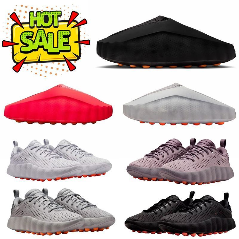 Slipper Mind 001 002 Running Shoes Slides Designer Men Women Shoes Smoke Gray Black Chrome Solar Red Light Bone Comfortable Snug-Fitting Slip-On Training Shoes