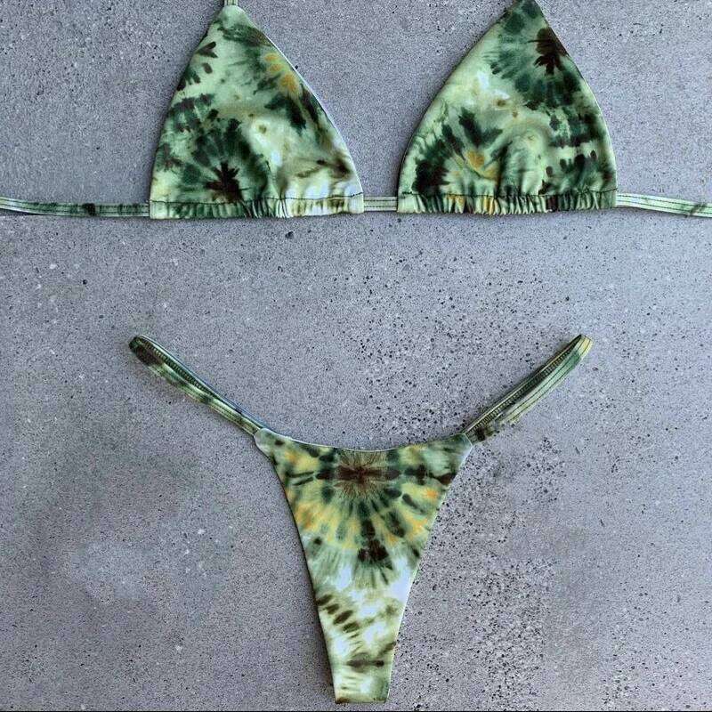 QINJOYER Sexy Brazilian Swimwear 2 Pieces Print Swimsuit Mini Thong Bikini Set Women Biquini Bathing Suits Female C260207