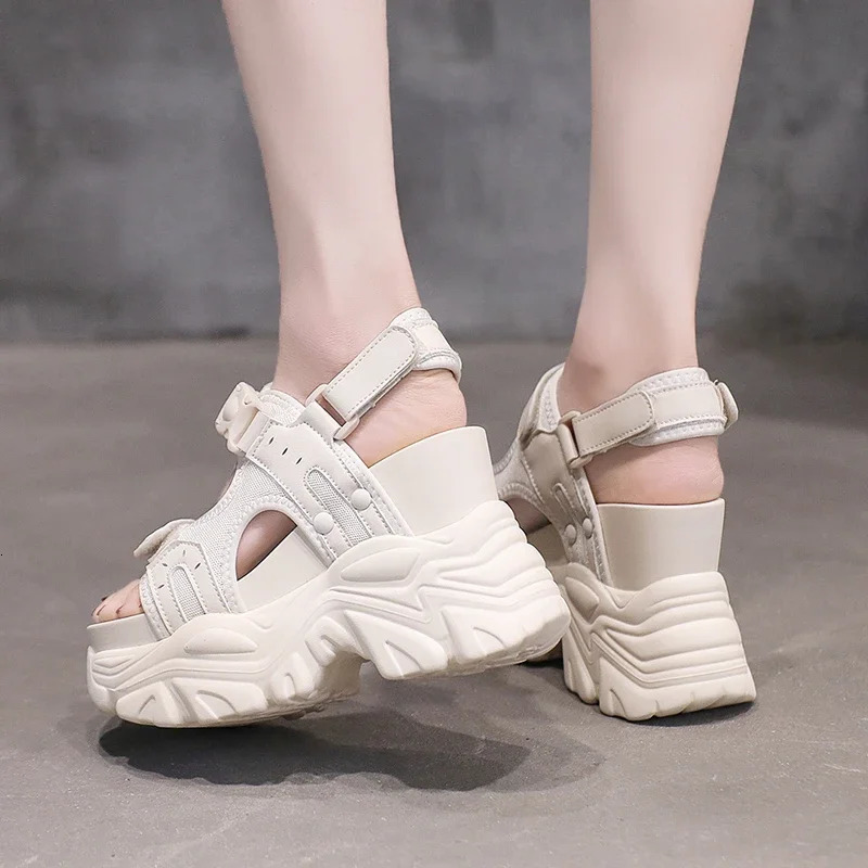 105CM y Platform Sandal 2023 High Heels Sexy Opentoed Sandals Wedge Increased Shoes Ladies Beach Summer Sandalia 260208