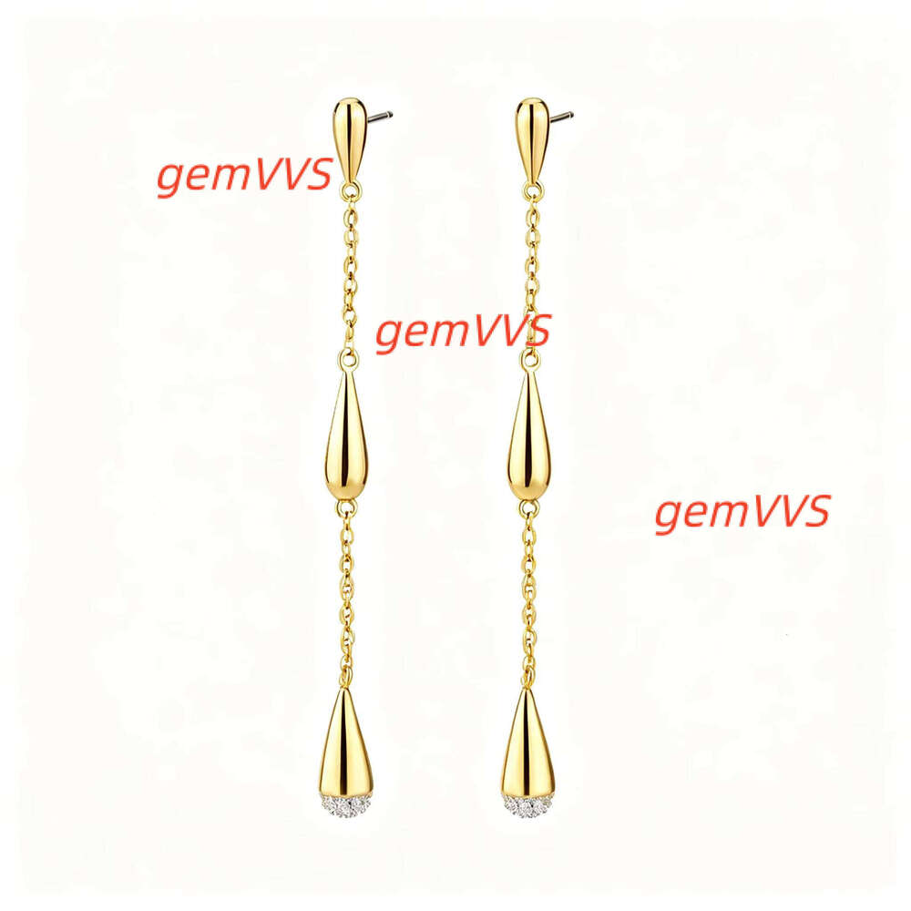 Most Popular New Trendy Jewelry CE Certified 925 Silver Teardrop 3.4Ct Vvs1 D Color Moissanite Dangle Drop Fine Earrings
