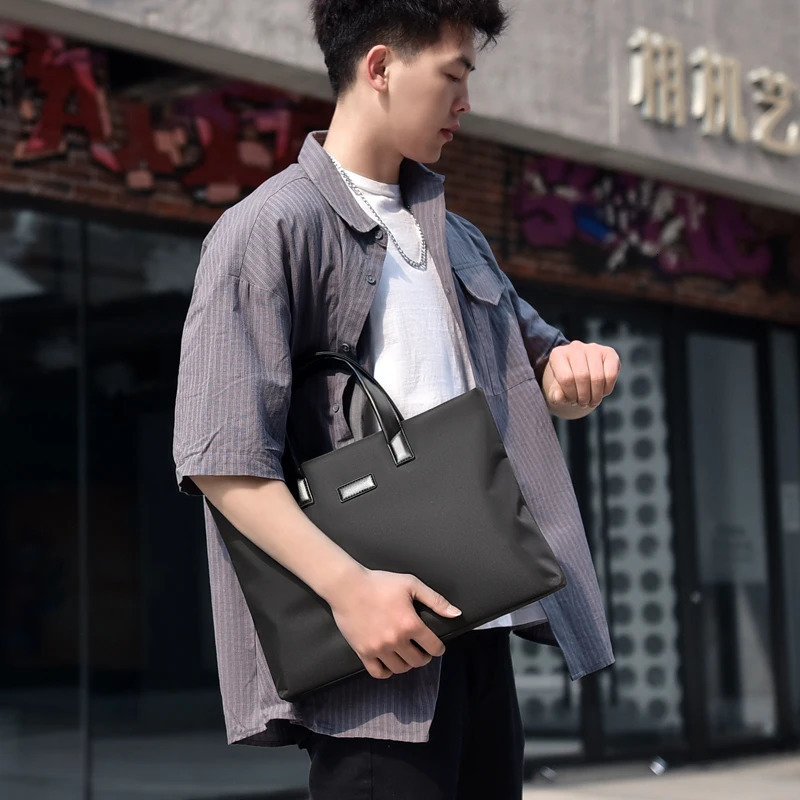 Men MultiFunctional Business Briefcase Portable Large Capacity Shoulder Bag Multiple Pockets Handbag for Casual Use 260126