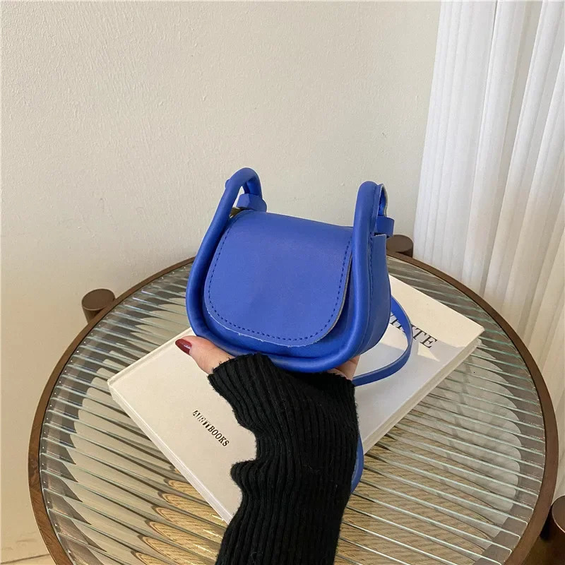 Candy Color Fashion PU Leather Mini Crossbody Bag Shoulder Bags for Women Small Saddle Lipstick Coin Money Pouch Card Holder 260208