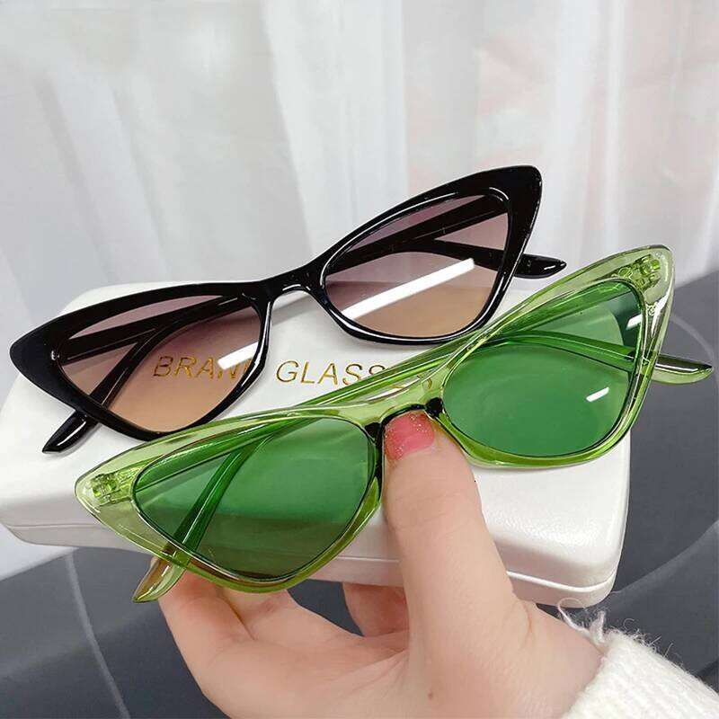 Retro Cat Eye UV400 Eyewear Sunglasses for Women Sun Glasses Small Frame Vintage Fashion Shades Y260207