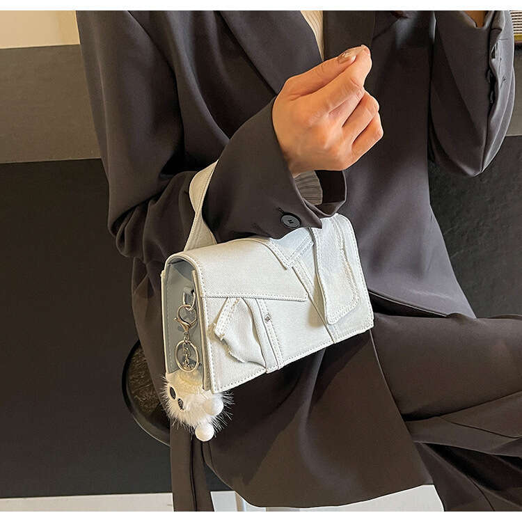 Hot Selling Women's Tote Korean Simple Denim Splice Versatile Fashionable New Handbag Luxury Brand High-Quality Crossbody Bag DIDENGLAOREN