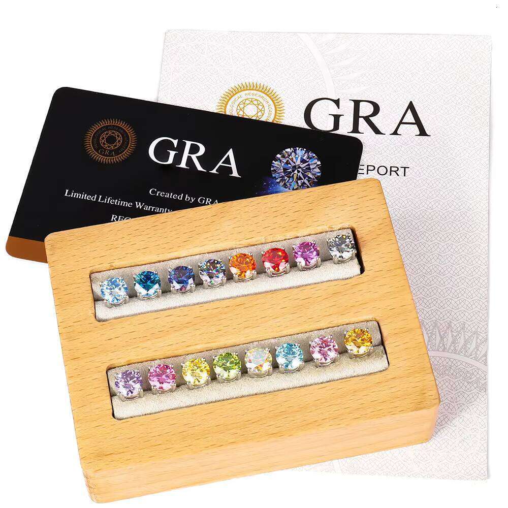 Custom Wholesale Bulk Women's Ladies 925 Sterling Silver Screw Back Stud Earrings Color Moissanite Diamond Gra Hip Hop Jewelry