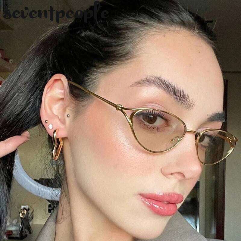 Sexy Cat Eye Sunglasses Women 2026 Luxury Brand Trendy Oval Metal Frame Travelling Sun Glasses For Ladies Classic Shades UV400 Y260207