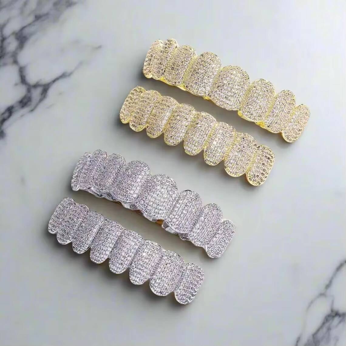 Best Selling Lab Grown Moissanite Rose Gold Gold Hip Hop Style Teeth Cap Dental Jewelry for Men Women Unisex