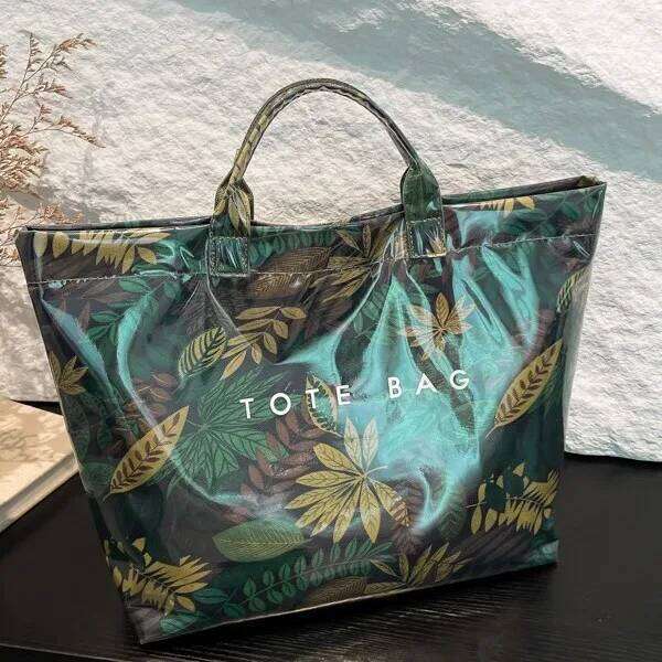 Korean version Instagram trendy fashion personality PVC transparent tote bag, niche women's temperament handbag shoulder bag C260207