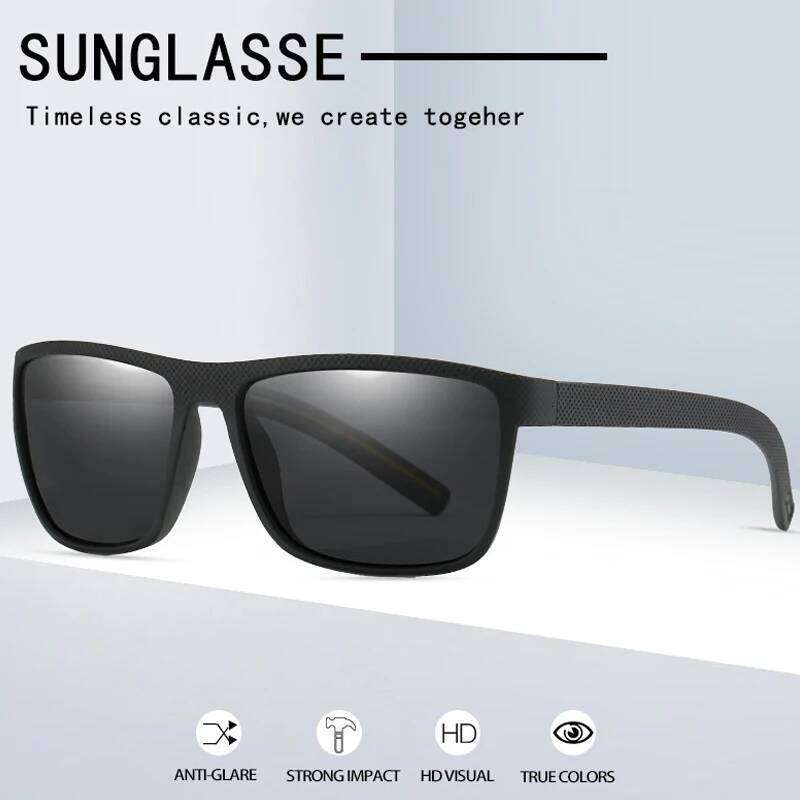 New Women Sunglasses Men Plastic Black Full Frame Square Glasses Out Door Driving Sun Eyewear Fashionable Eyeglass Uv400 Y260207