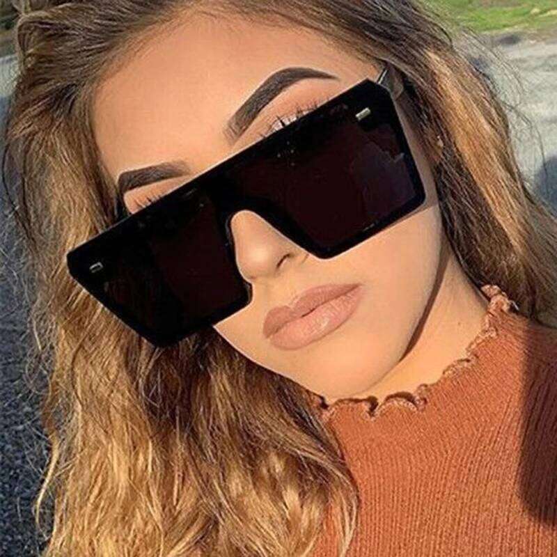 New Fashion Oversized Sunglasses Woman Brand Designer Plastic Female Big Frame Gradient Sun Glasses Mirror Gafas De Sol Mujer Y260207