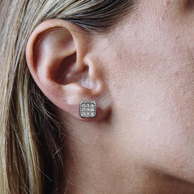 Fake Piercing Strong Magnetic Ear Clip For Men Iced Out Zircon Hip Hop Punk Silver Color Magnet Earrings Women Gifts OHE127-5 260206