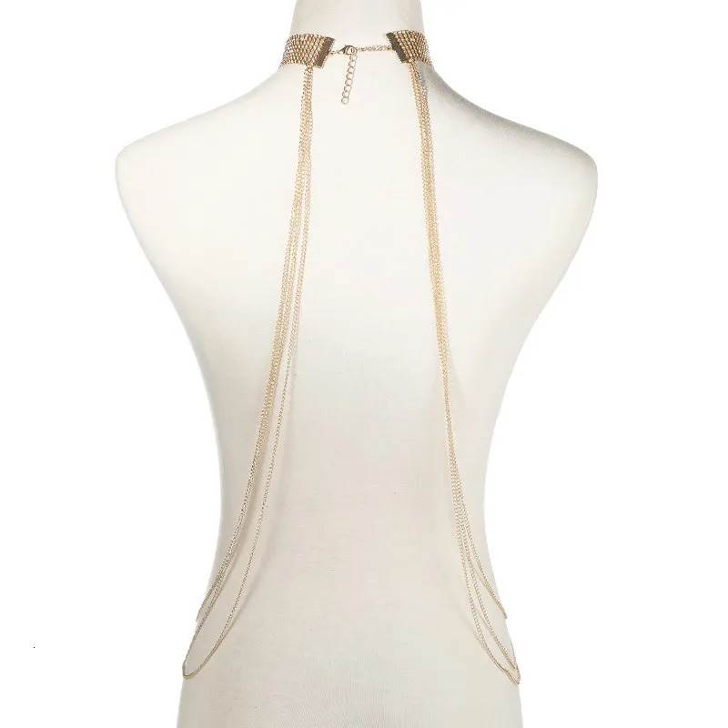 Gold Color Body Chain Women Rhinestone Waist Jewelry Bikini Harness Bodychain Beach Summer Outfit 260120