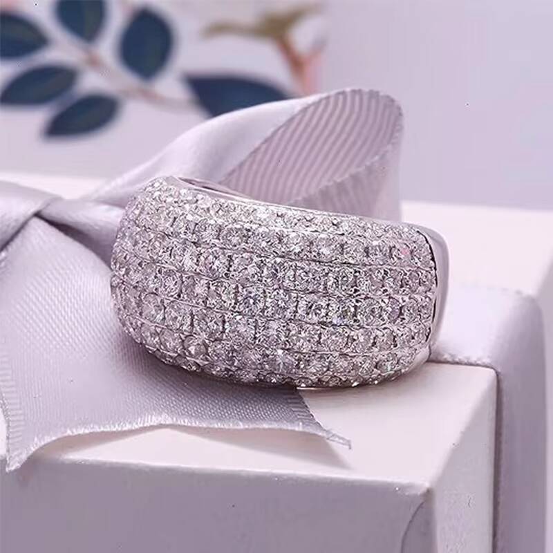 Moissanite Stone 925 Sterling Silver Ring for Engagement Wedding