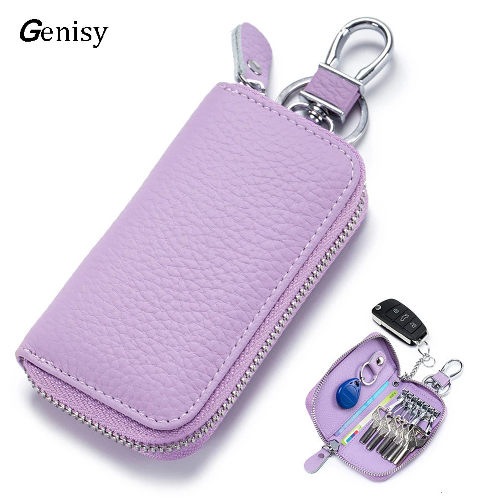 Key Case Multifunctional Zipper Mens Household Key Case Universal Car Keybag Women Leather Organizer Keychain Wallet 10 Color 260129