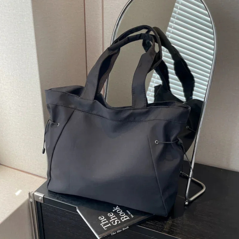 Casual Fashion Large Capacity Tote Bag Simple Travel Bag Women Large Shoulder Bag Aesthetic Handbags Drawstring Tote Handbag260128