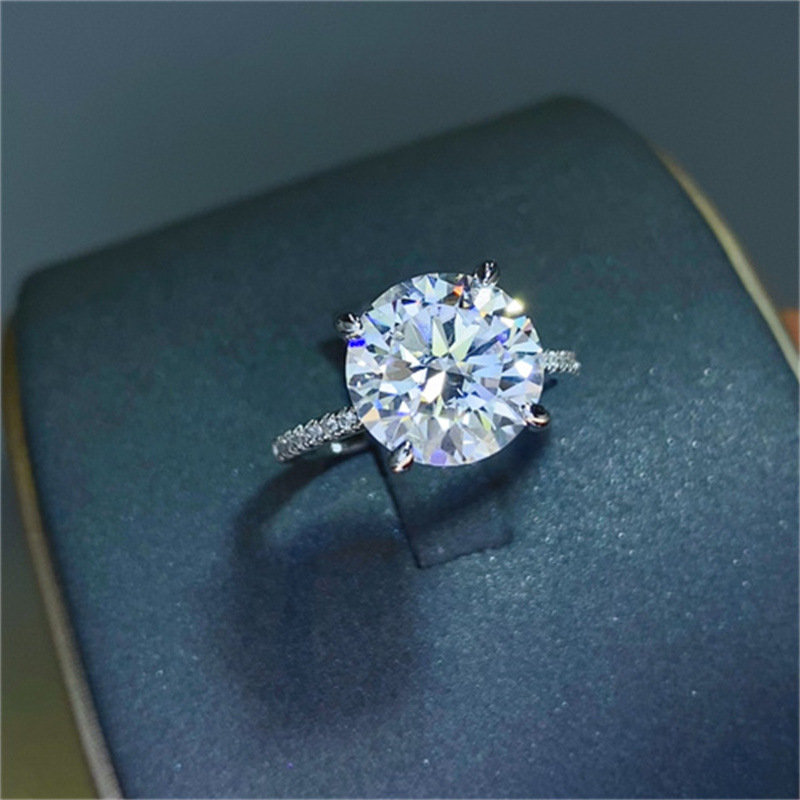 5CT D Color VVS Moissanite Wedding Rings Luxury Jewelry 100% 925 Sterling Silver Round Cut Eternity Gorgeous Party Gorgeous Women Engagement Crown Ban