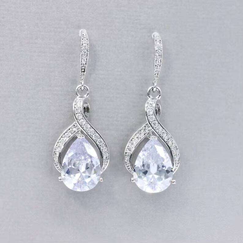 Pear Shape Sterling Silver Earring Beautiful Stud Earrings Moissanite Customized Hip Hop Gift For Her