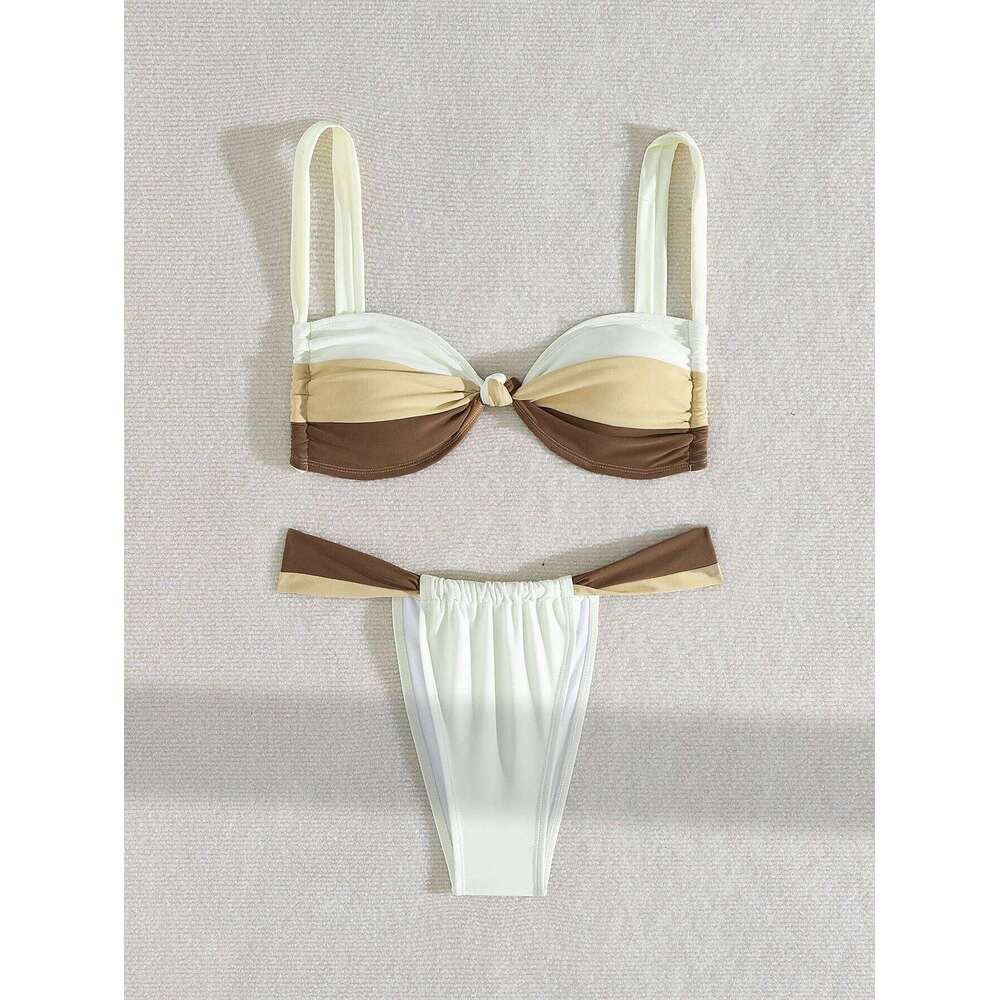 Sexy Patchwork Bikini Set Brazilian Swimsuit Summer 2025 New Women's Swimwear Bathing Suit Biquini C260207
