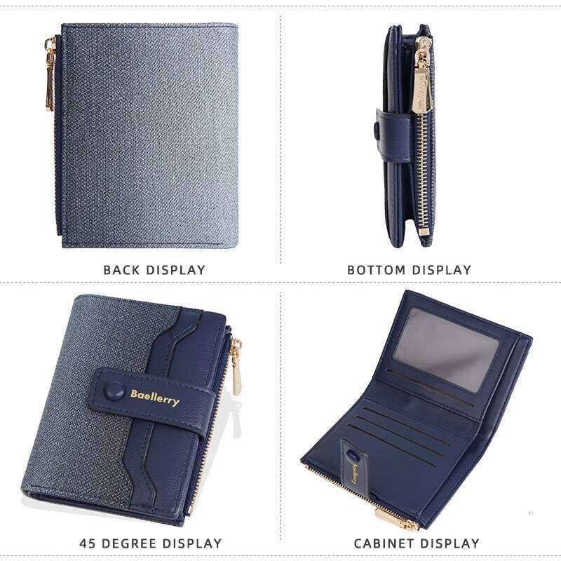 New Women'S Short Wallet, Fashionable Gradient Color Multi-Slot Zipper Coin Purse, Multi-Functional Color-Blocking Card Holder Y260206