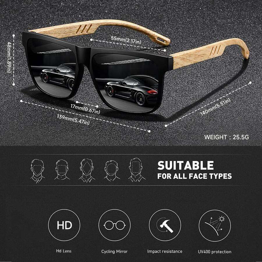 Fashion Vintage Unisex Square Sunglasses Men Women Fishing Driving Man Luxury Brand Designer Sun Glasses UV400 Eyewear Y260207