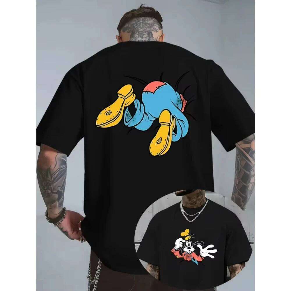 Goofy Graphic Cotton Printed T-Shirt Men Women Fashion Round Neck Short-sleeved Loose Casual Sports Oversized Tees C260207