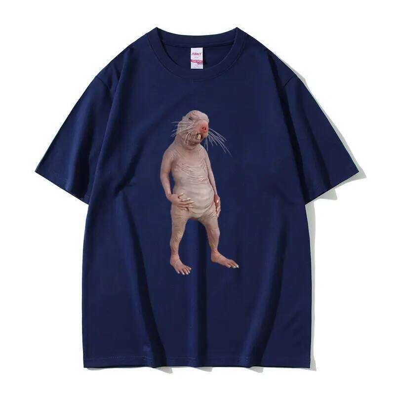 I Really Like Moles, Okay? Funny Naked Mole Rat Meme T-shirt Men Women Humor Evil T Shirts Male Casual Oversized T-shirts C260207