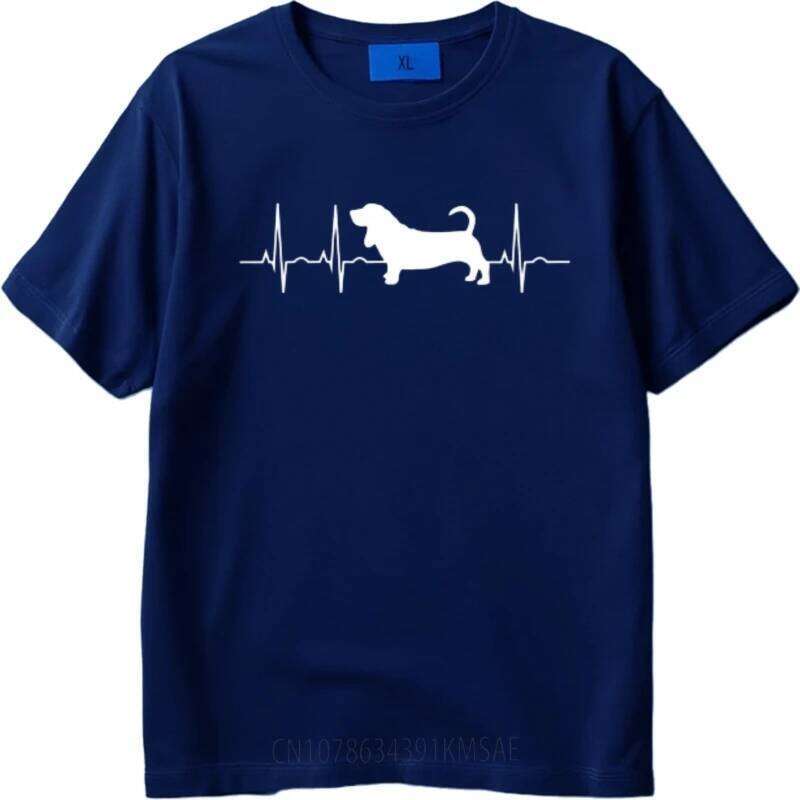Funny t-shirt Street Wear Men Oneck tshirt Casual Dachshund Heartbeat Silhouette Design Minimalist Teeshirt Teenagers Tee shirt C260207