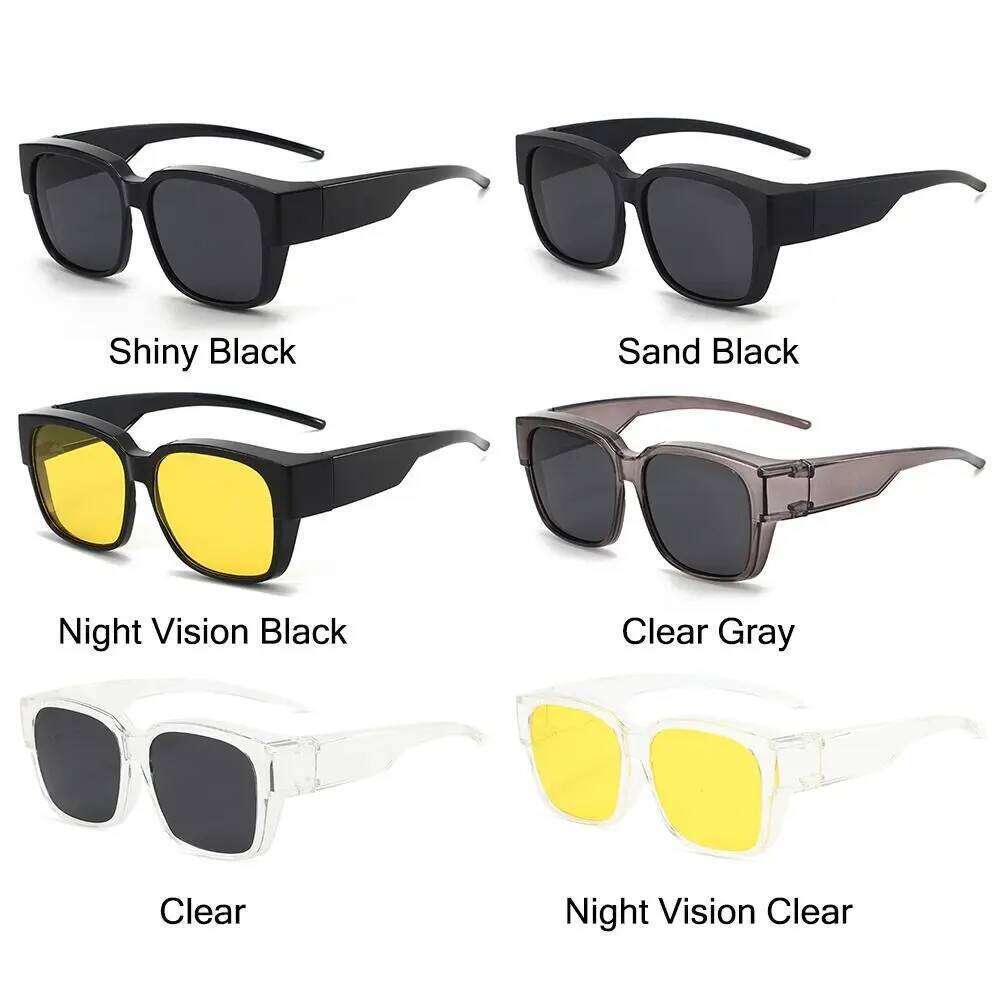 for Driving Riding That Can Be Worn over Other Polarized Fit Over Glasses Sunglasses Square Shades Wrap Around Y260207