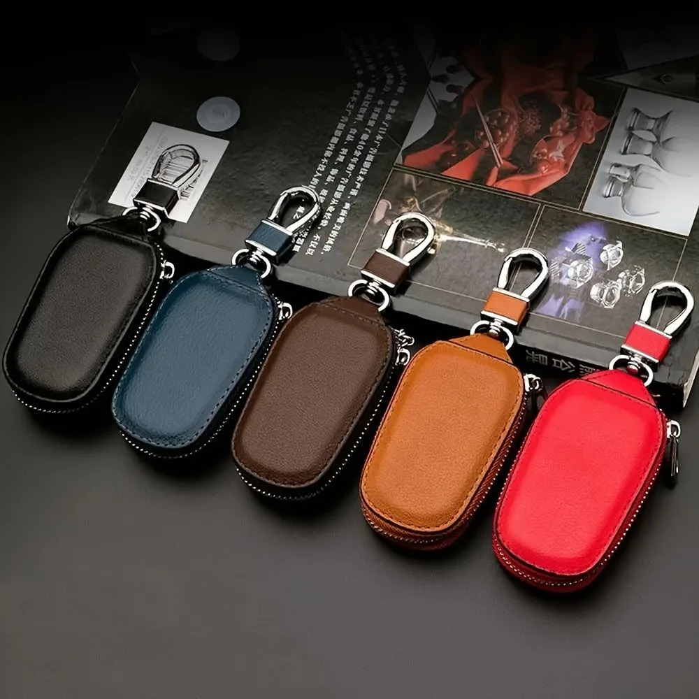 1pc Retro Fashion Business Multi-Functional Key Protection Case Mens Casual Portable Key Organizer With Large Capacity Zipper 260129