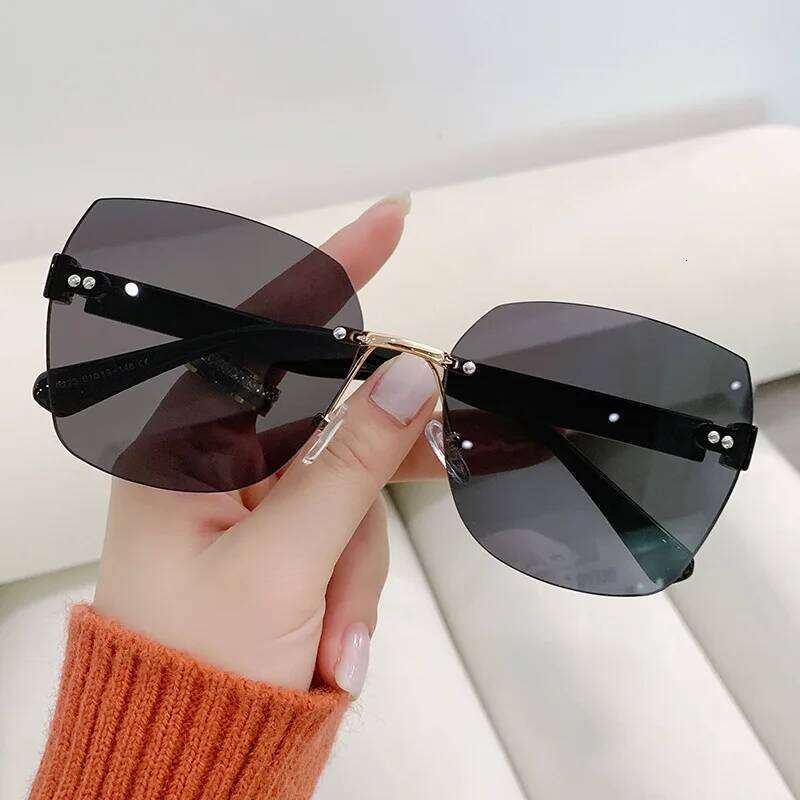 New Frameless Cut Edge Trendy, Internet Famous, Plain Face Sunshade Sunglasses, Versatile Sunglasses 9225 Y260207