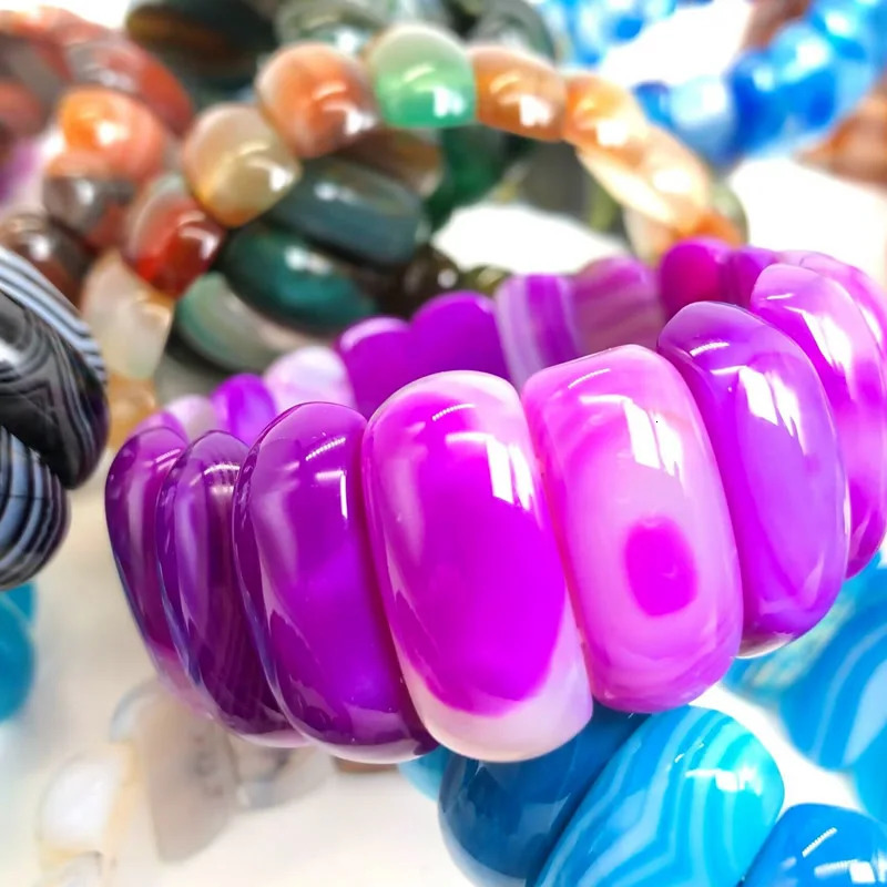 natural botswana agates/Red Blue Sardonyx stone beads bracelet natural gem stone bangle fine jewelry woman for gift wholesale 260202