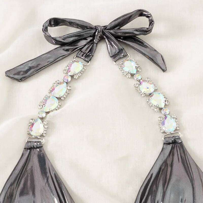 Summer Sexy Bikinis Swimsuit With Rhinestones Women Swimwear Female Push Up Bikini Beach Swim Wear Bathing Suit Pool Bather 2026 C260207