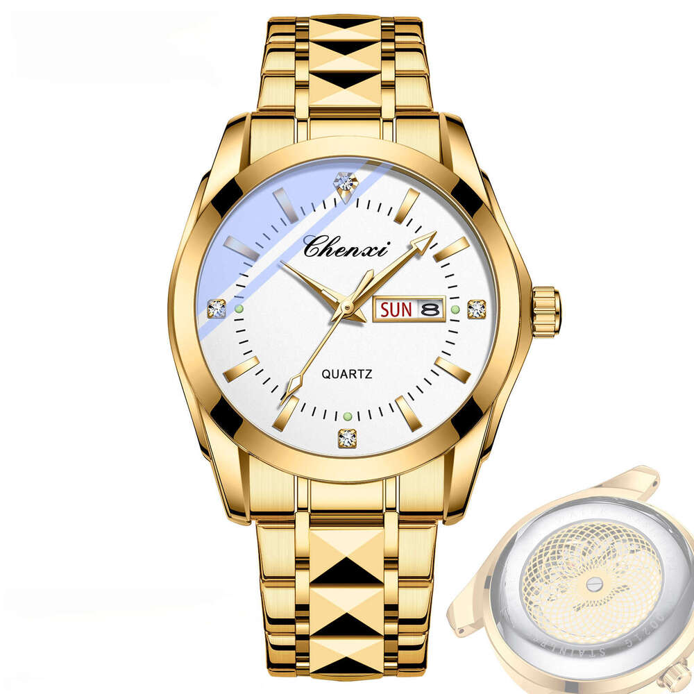 Luxury Business Watch Transparent Classic Business Men's Dual Calendar Luminous Waterproof Quartz Watch High end designer watches Multi-functiona