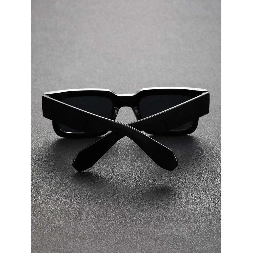1pc Classic Y2k Punk Black Rectangle Fashion Glasses For Men Women Outdoor Party Vacation Travel Driving Supply Photo Prop Y260207