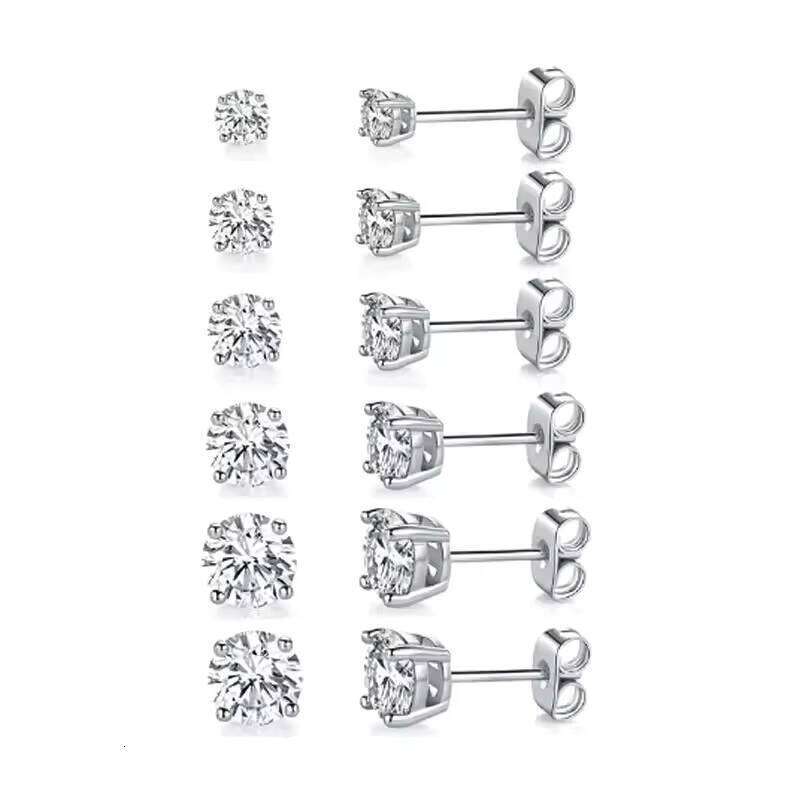 Jewelry Design S925 Sterling Silver Custom Classic Women Men Zircon Moissanite Fine Stud Earrings