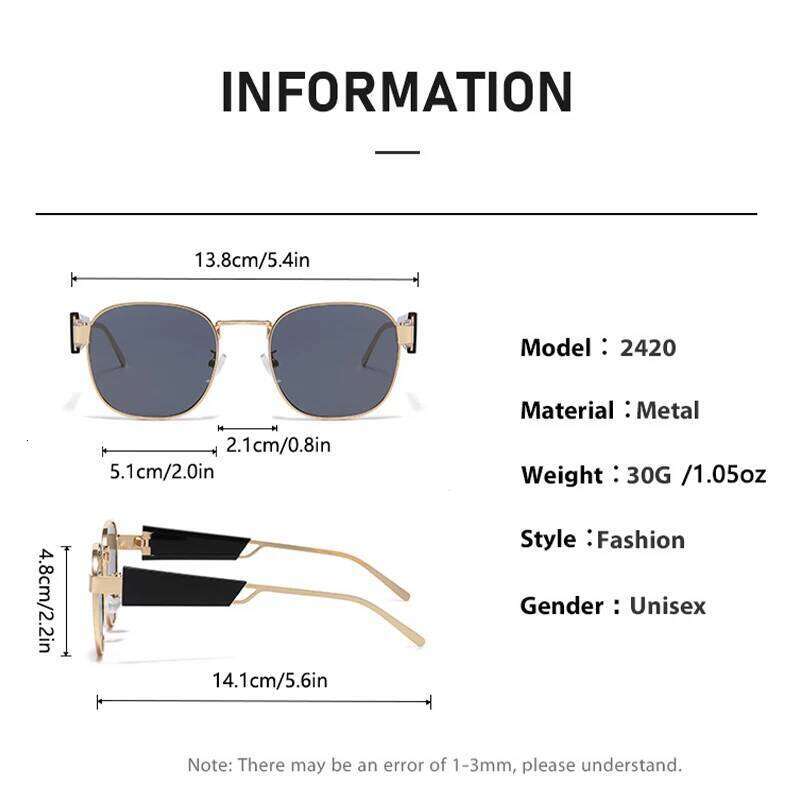 New Vintage Square-framed - Trendy Men's And Women's Sunglasses Street Photography Style Mirror Surface 2420 Y260207
