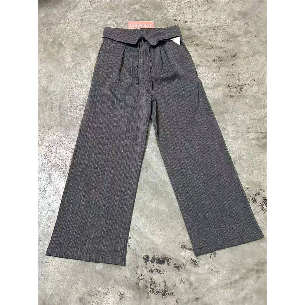 Men's Foldable Design Commuting Style Casual Pants Retro High Waist Bottoms Y2k Personality Autumn Male Straight Trousers
